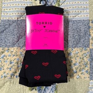 Betsey Johnson Black and Red Tights